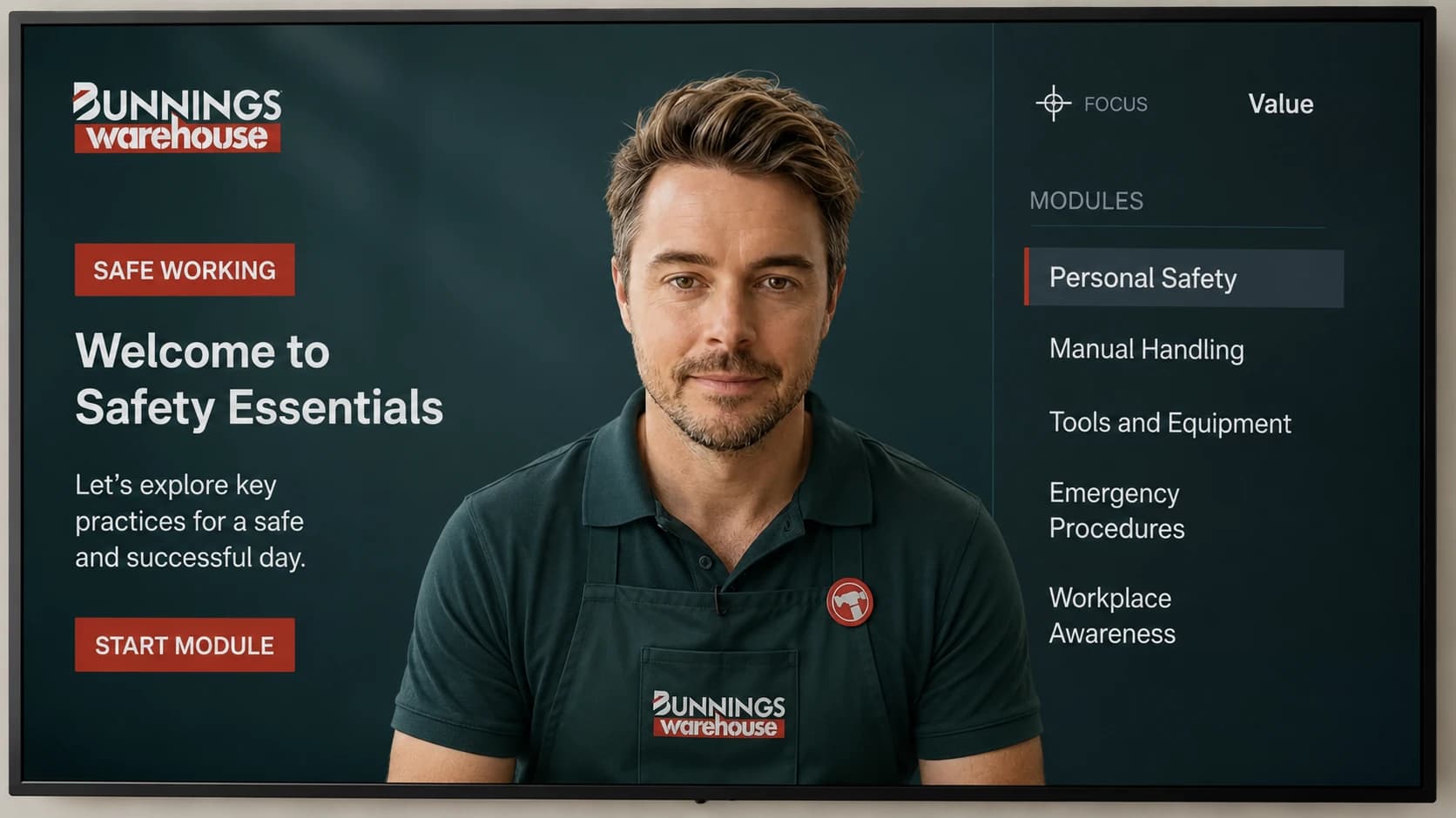 AI avatar roleplay trainer mid-conversation in a video interface with a live feedback panel